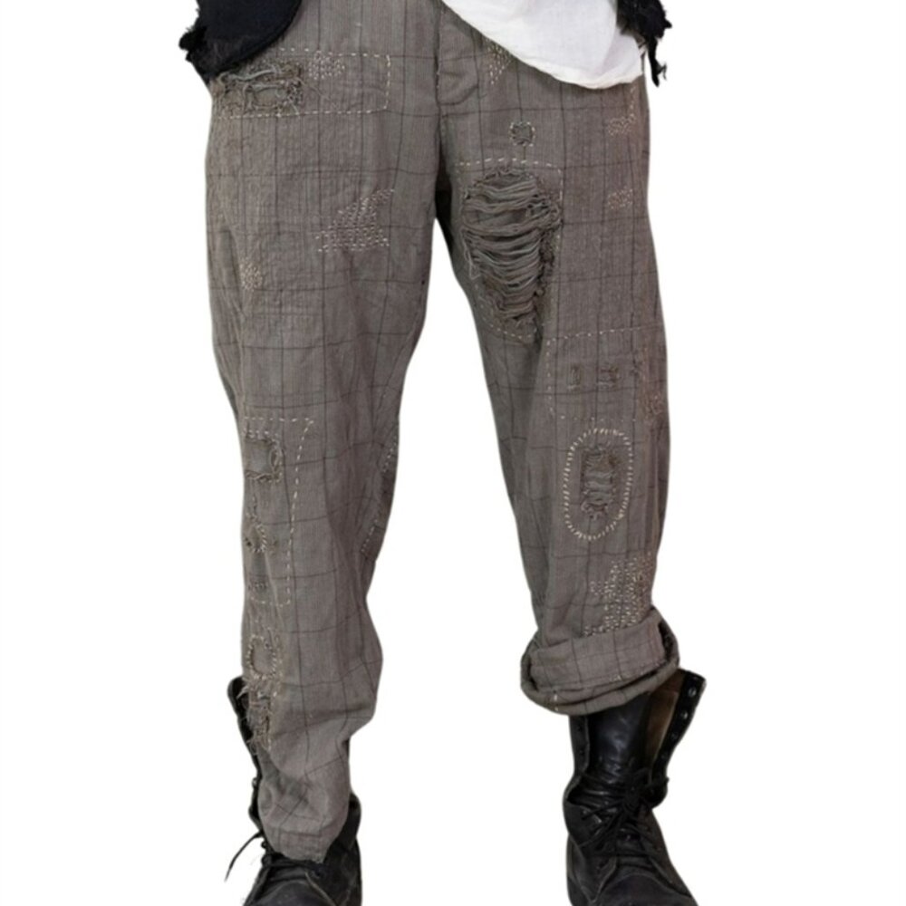 NWOT- Magnolia Pearl -Hand-Mended Plaid Trousers- RARE